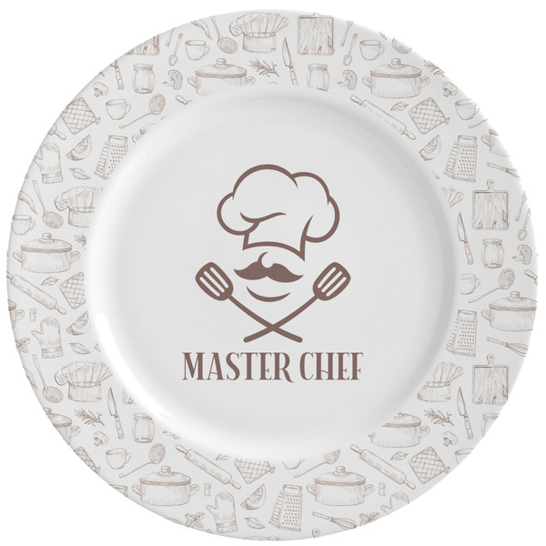 Custom Master Chef Ceramic Dinner Plates (Set of 4) (Personalized)