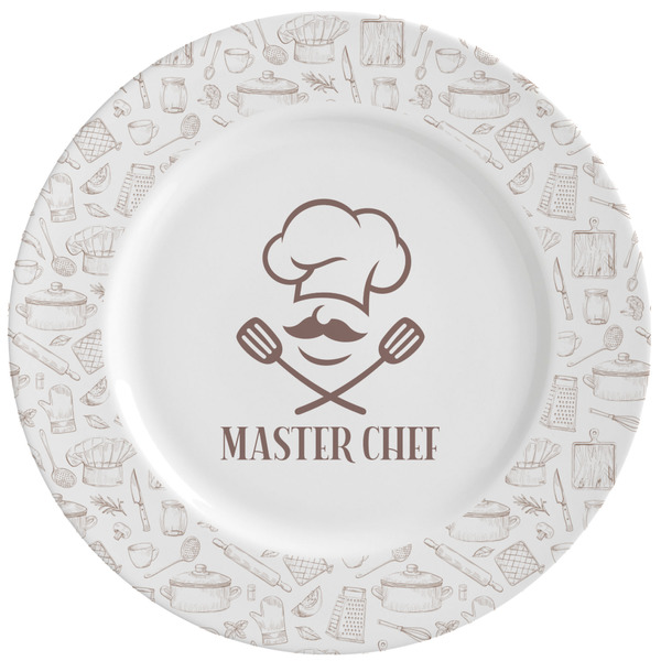 Custom Master Chef Ceramic Dinner Plates (Set of 4) (Personalized)