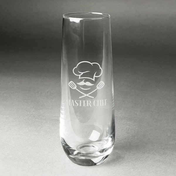 Custom Master Chef Champagne Flute - Stemless Engraved (Personalized)