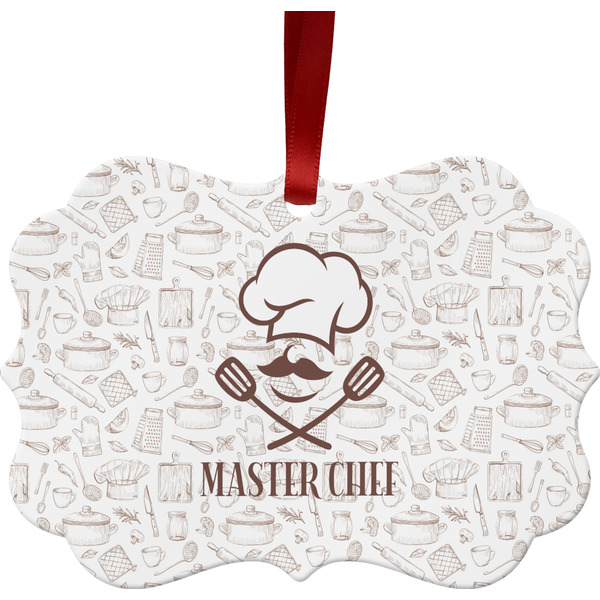 Custom Master Chef Metal Frame Ornament - Double Sided w/ Name or Text