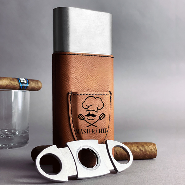 Master Chef Cigar Case with Cutter - IN CONTEXT