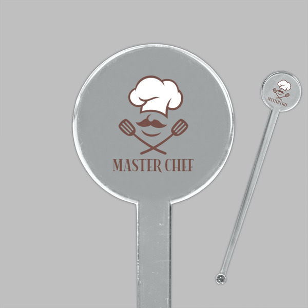 Master Chef Clear Plastic 7" Stir Stick - Round - Closeup