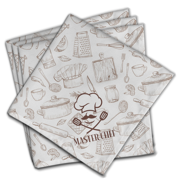 Custom Master Chef Cloth Dinner Napkins - Set of 4 w/ Name or Text