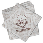 Master Chef Cloth Cocktail Napkins - Set of 4 w/ Name or Text