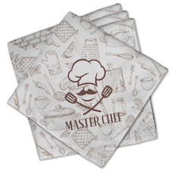 Master Chef Cloth Cocktail Napkins - Set of 4 w/ Name or Text