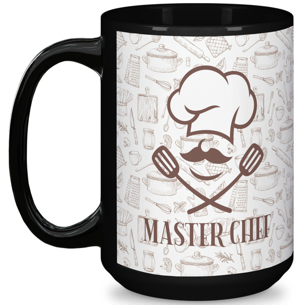 Custom Master Chef 15 Oz Coffee Mug - Black (Personalized)