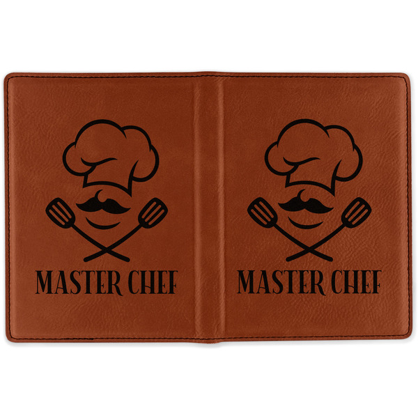 Master Chef Cognac Leather Passport Holder Outside Double Sided - Apvl