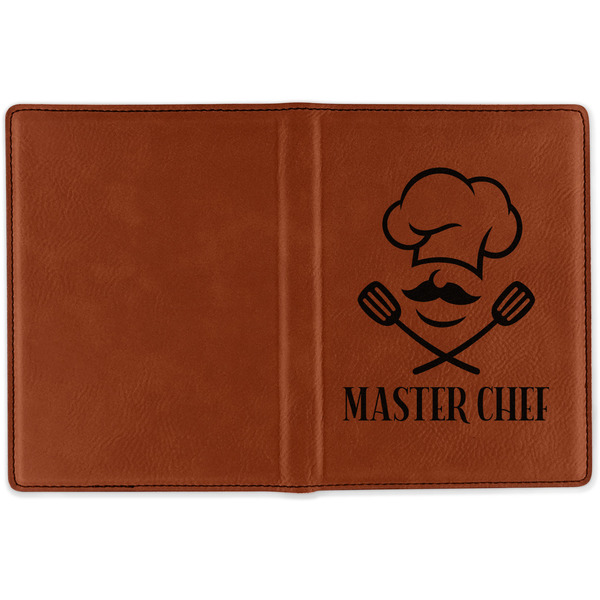 Master Chef Cognac Leather Passport Holder Outside Single Sided - Apvl