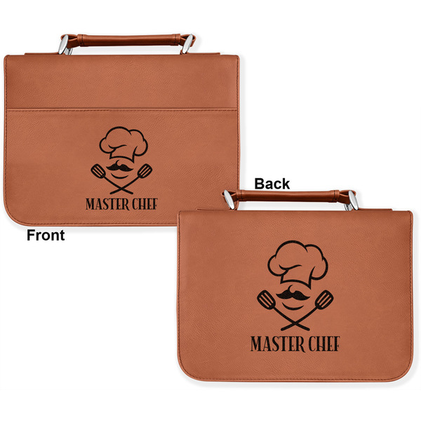 Master Chef Cognac Leatherette Bible Covers - Large Double Sided Apvl