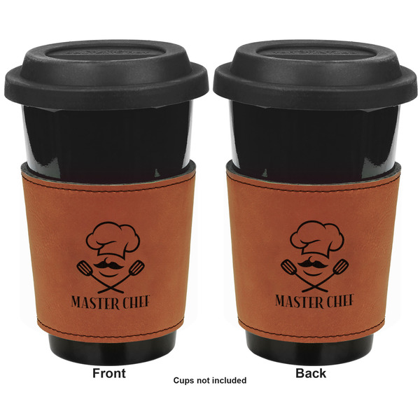 Master Chef Cognac Leatherette Mug Sleeve - Double Sided Apvl