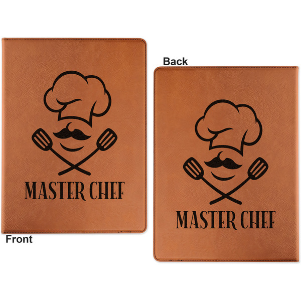 Master Chef Cognac Leatherette Portfolios with Notepad - Large - Double Sided - Apvl
