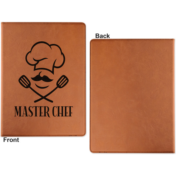 Master Chef Cognac Leatherette Portfolios with Notepad - Large - Single Sided - Apvl