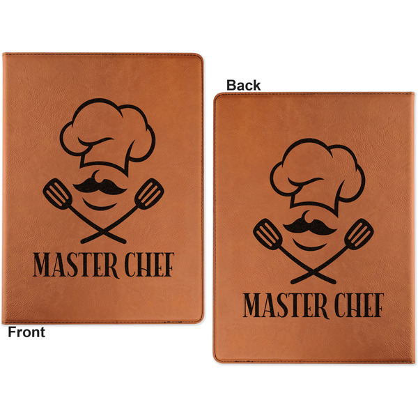 Master Chef Cognac Leatherette Portfolios with Notepad - Small - Double Sided- Apvl