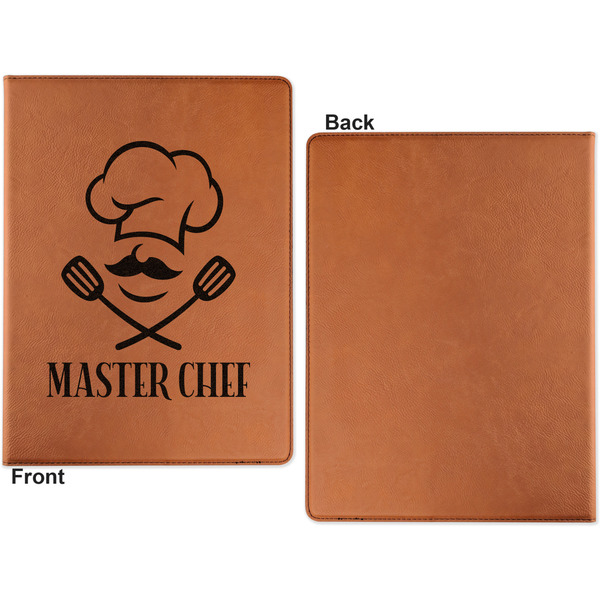 Master Chef Cognac Leatherette Portfolios with Notepad - Small - Single Sided- Apvl