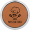 Master Chef Leatherette Round Coaster w/ Silver Edge (Personalized)