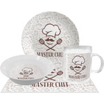 Master Chef Dinner Set - Single 4 Pc Setting w/ Name or Text