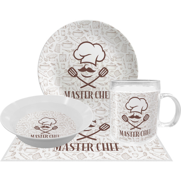Custom Master Chef Dinner Set - Single 4 Pc Setting w/ Name or Text