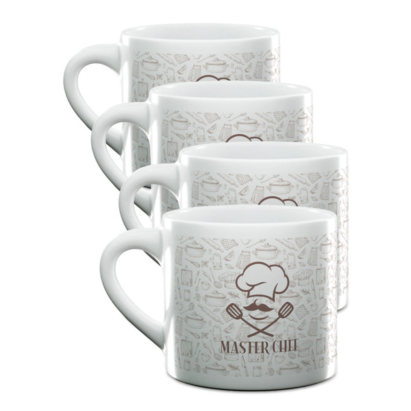 Custom Master Chef Double Shot Espresso Cups - Set of 4 (Personalized)