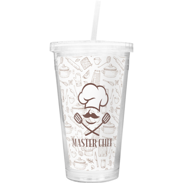 Custom Master Chef Double Wall Tumbler with Straw (Personalized)