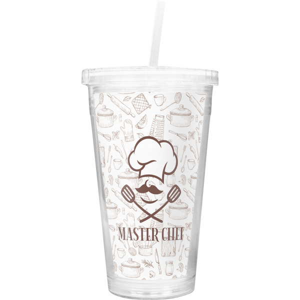 Custom Master Chef Double Wall Tumbler with Straw (Personalized)