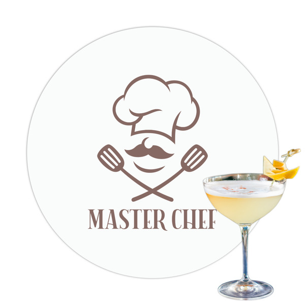 Custom Master Chef Printed Drink Topper - 3.25" (Personalized)