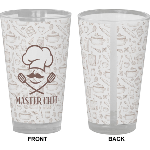 Master Chef Pint Glass - Full Color - Front & Back Views
