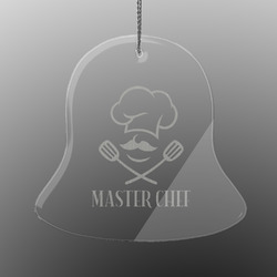 Master Chef Engraved Glass Ornament - Bell (Personalized)