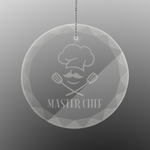 Master Chef Engraved Glass Ornament - Round (Personalized)