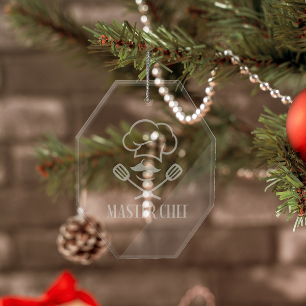 Master Chef Engraved Glass Ornaments - Octagon (Lifestyle)