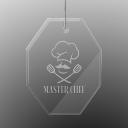Master Chef Engraved Glass Ornament - Octagon (Personalized)
