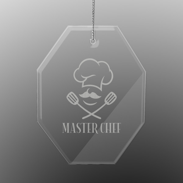 Master Chef Engraved Glass Ornaments - Octagon