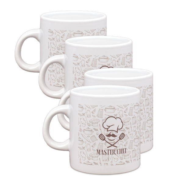 Custom Master Chef Single Shot Espresso Cups - Set of 4 (Personalized)