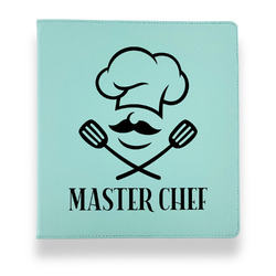 Master Chef Leather Binder - 1" - Teal (Personalized)