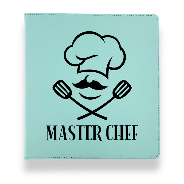 Custom Master Chef Leather Binder - 1" - Teal (Personalized)