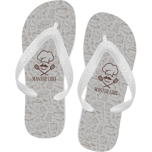 Custom Master Chef Flip Flops - Large w/ Name or Text