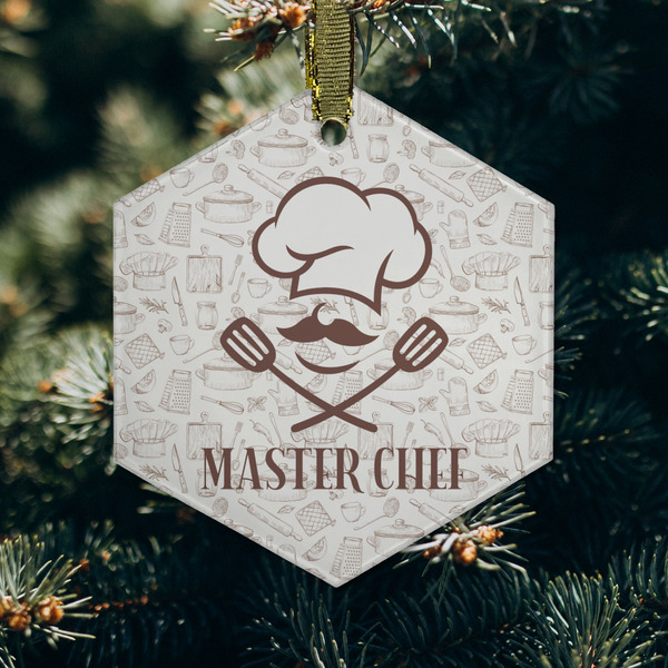 Master Chef Frosted Glass Ornament - Hexagon (Lifestyle)