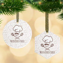 Master Chef Flat Glass Ornament w/ Name or Text