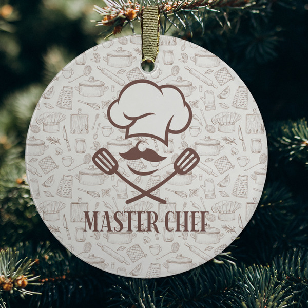 Master Chef Frosted Glass Ornament - Round (Lifestyle)