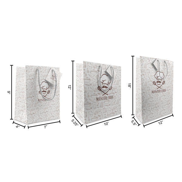 Master Chef Gift Bags - All Sizes - Dimensions