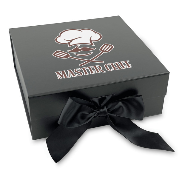 Custom Master Chef Gift Box with Magnetic Lid - Black (Personalized)