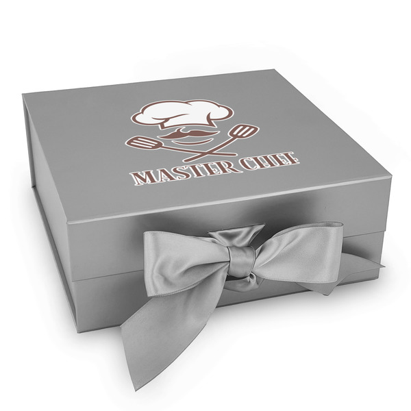 Custom Master Chef Gift Box with Magnetic Lid - Silver (Personalized)