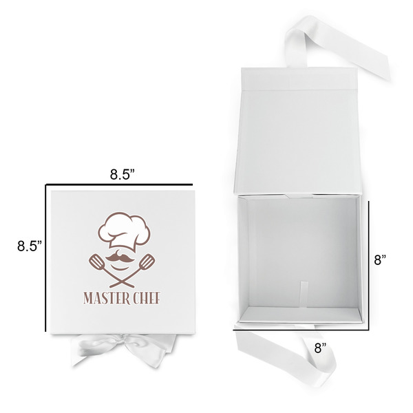 Master Chef Gift Boxes with Magnetic Lid - White - Open & Closed