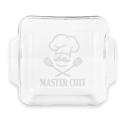 Master Chef Glass Cake Dish with Truefit Lid - 8in x 8in (Personalized)