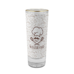 Master Chef 2 oz Shot Glass -  Glass with Gold Rim - Single (Personalized)