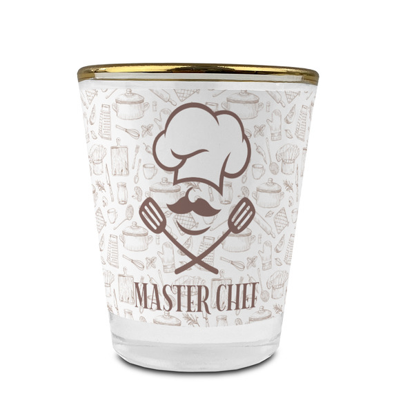 Master Chef Glass Shot Glass - With gold rim - FRONT