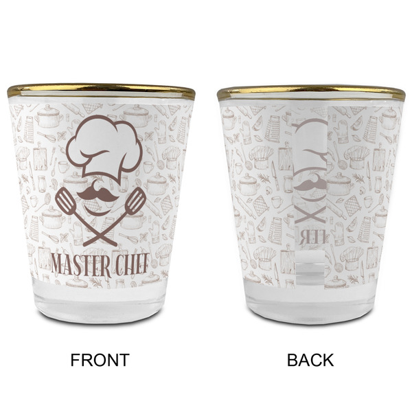 Master Chef Glass Shot Glass - with gold rim - APPROVAL