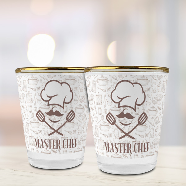 Master Chef Glass Shot Glass - with gold rim - LIFESTYLE