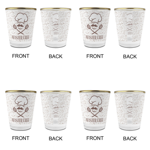 Master Chef Glass Shot Glass - with gold rim - Set of 4 - APPROVAL