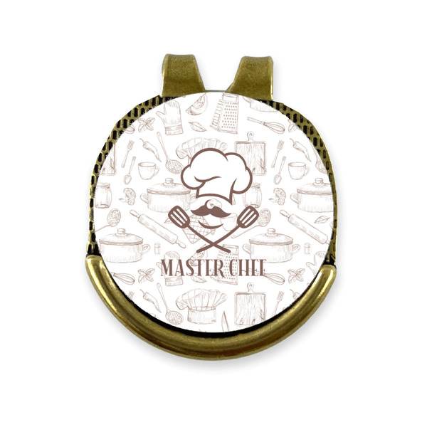 Custom Master Chef Golf Ball Marker - Hat Clip - Gold