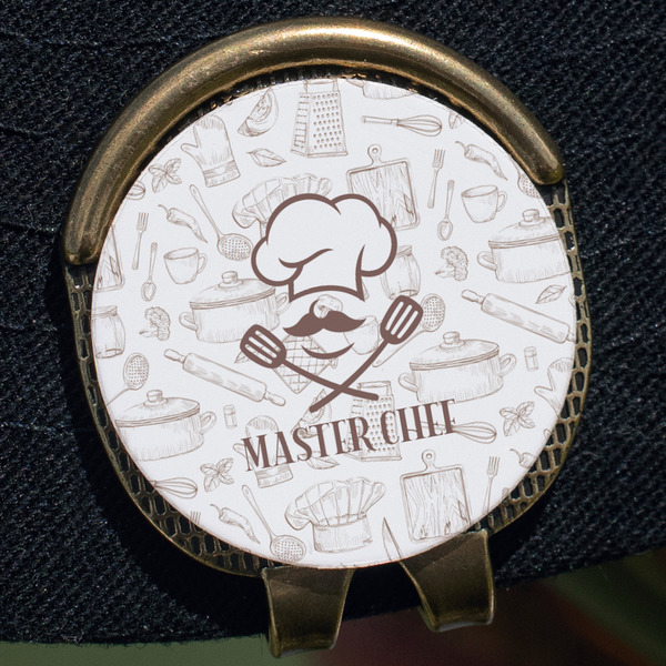Master Chef Golf Ball Marker Hat Clip - Gold - Close Up